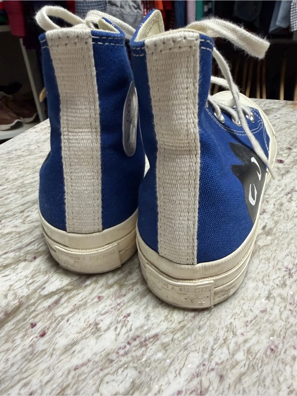 Comme des Garçons PLAY x Converse High-Top Sneakers in Blue - Picture 5 of 11